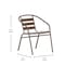 Flash Furniture Lila 23.5in Square Glass Top Metal Table with 2 Bronze Aluminum Slat Stack Chairs TLH-0731SQ-017CBZ2-GG - alternate 7
